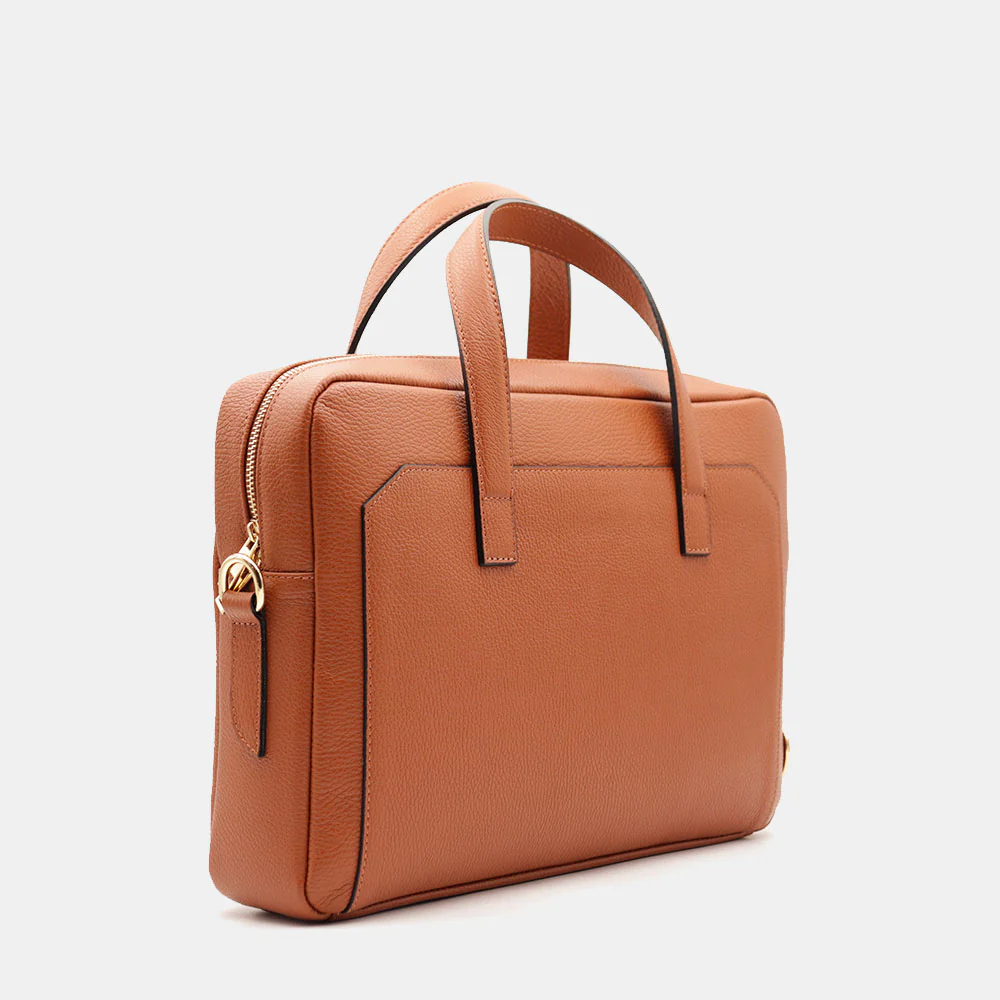 Borsa Business in Pelle Color Cuoio VIAVERDI Made in Italy - Porta Pc 15.6 - Image 4