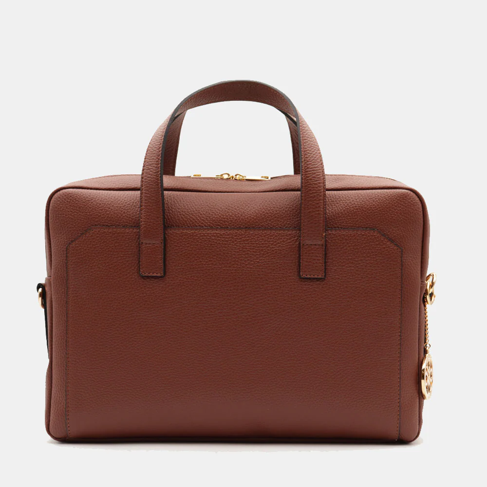 Borsa Business in Pelle Marrone VIAVERDI Made in Italy - Porta Pc 15.6