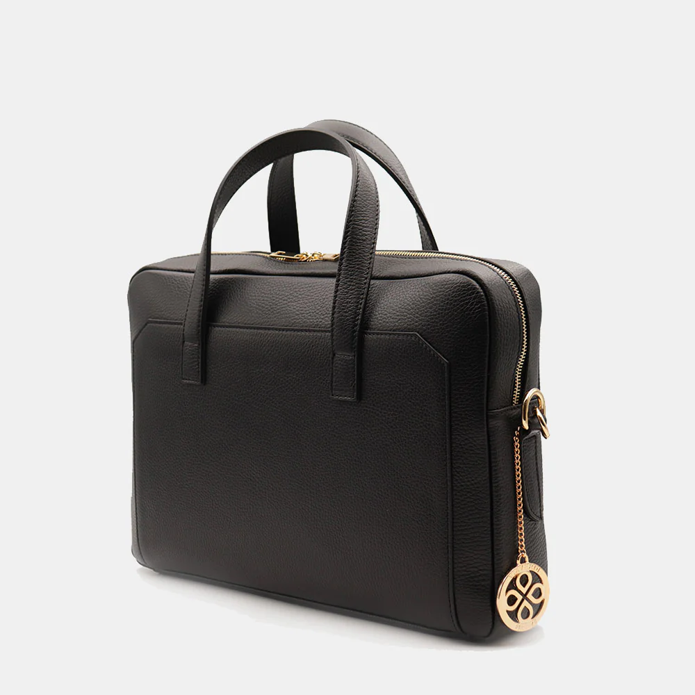 Borsa Business in Pelle Nera VIAVERDI Made in Italy - Porta Pc 15.6 - Image 4