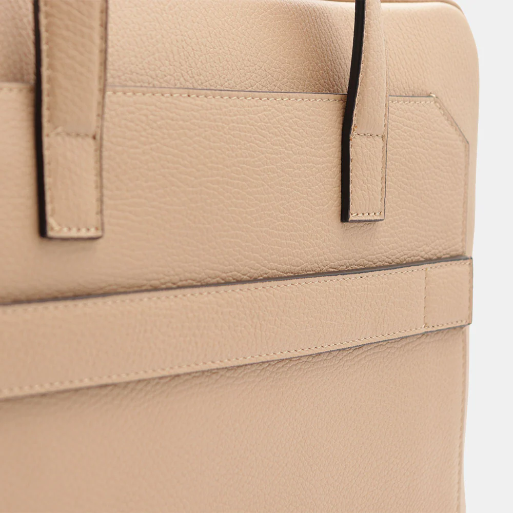 Borsa Business in Pelle Taupe VIAVERDI Made in Italy - Porta Pc 15.6 - Image 11