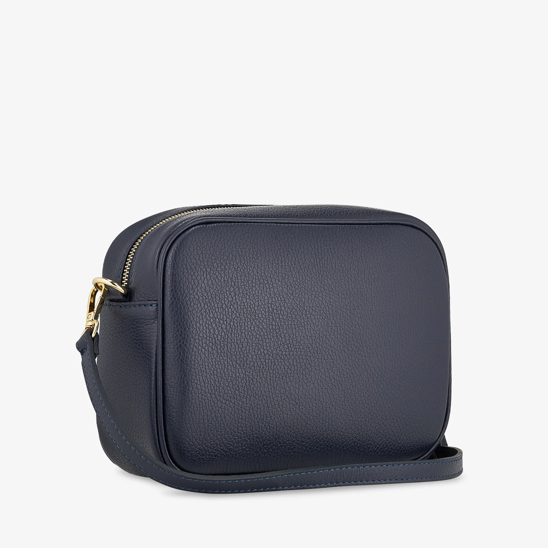 Borsa Camera Bag Media in Pelle Blu con Tracolla VIAVERDI Made in Italy - Image 3