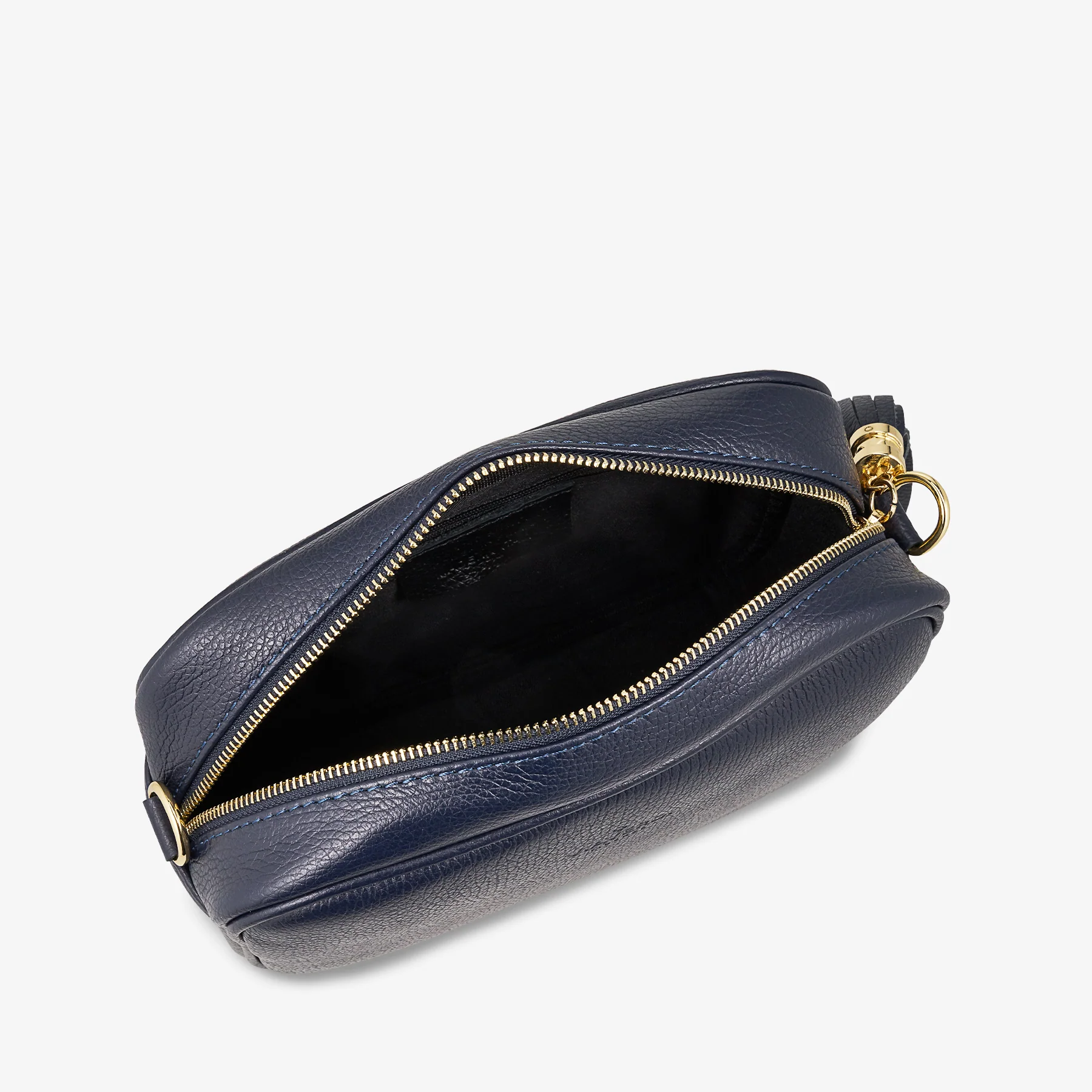 Borsa Camera Bag Media in Pelle Blu con Tracolla VIAVERDI Made in Italy - Image 4