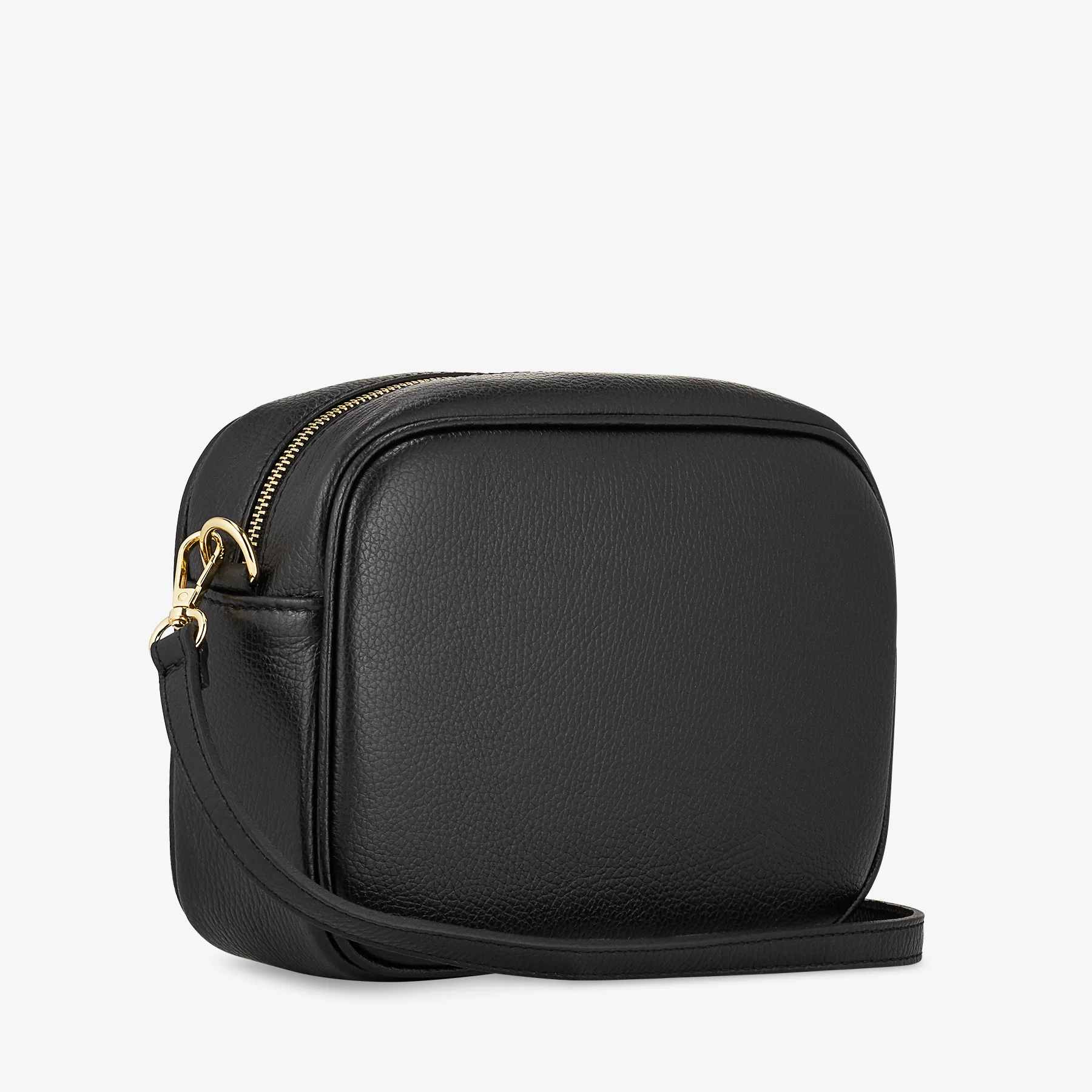 Borsa Camera Bag Media in Pelle Nera con Tracolla VIAVERDI Made in Italy - Image 4
