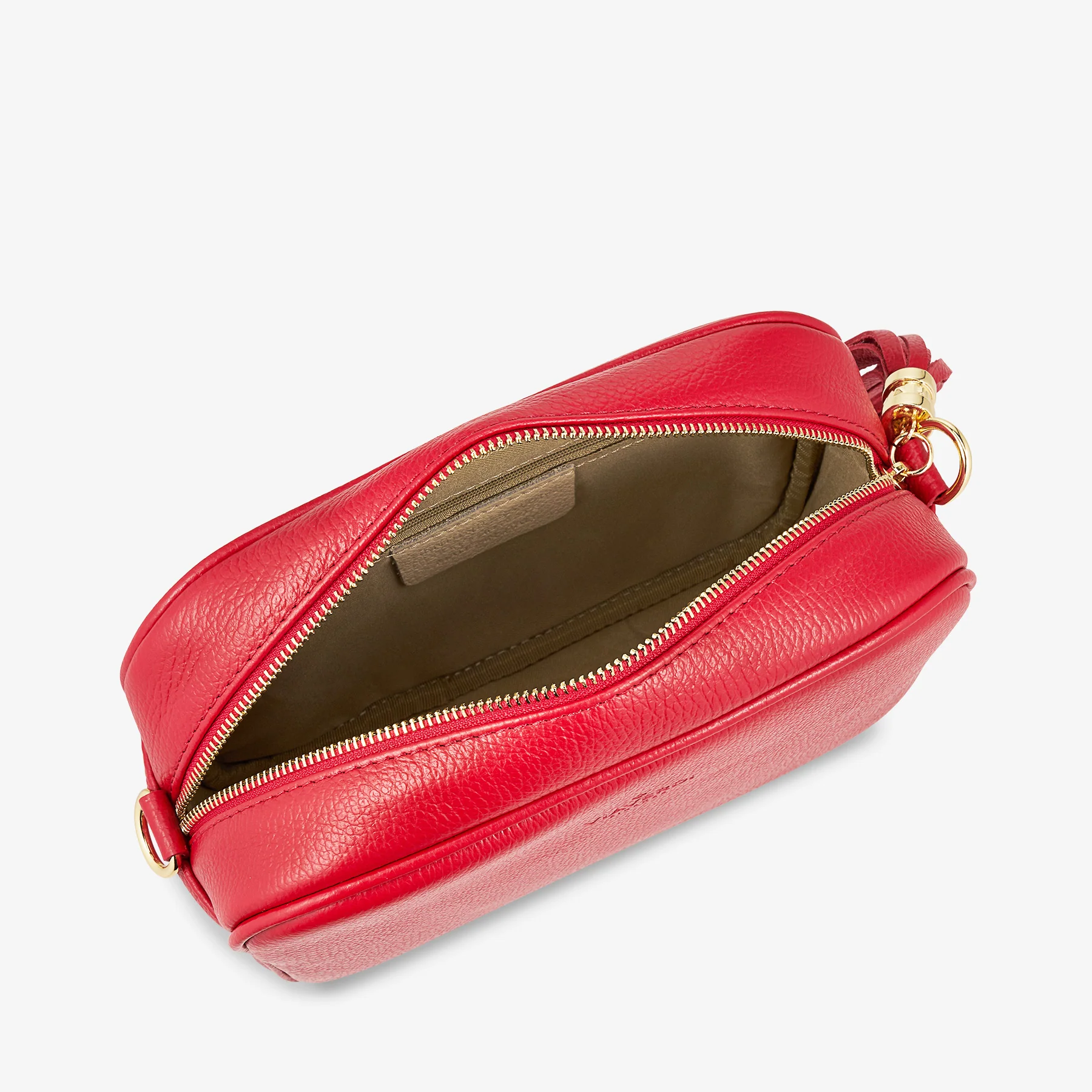 Borsa Camera Bag Media in Pelle Rossa con Tracolla VIAVERDI Made in Italy - Image 3
