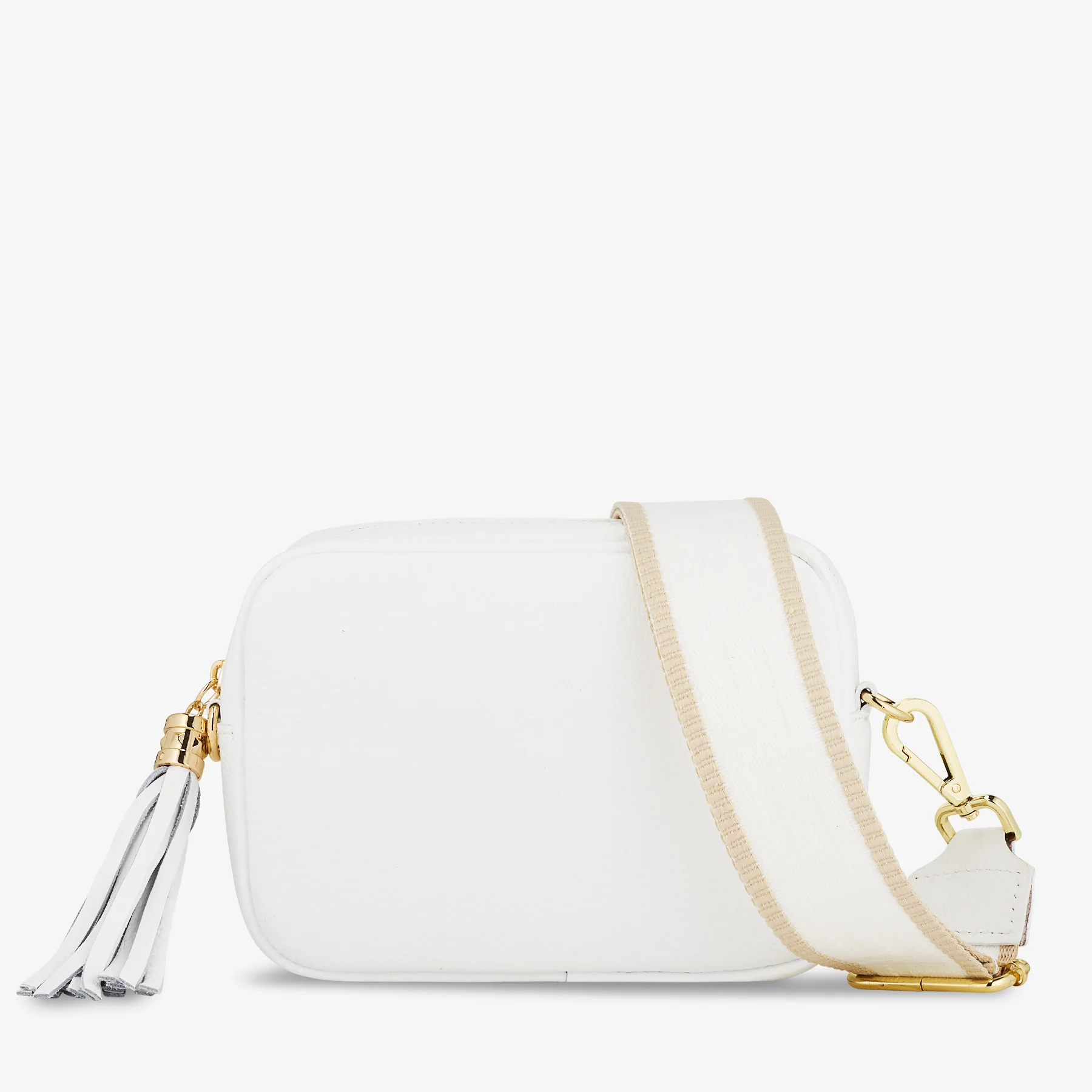 Borsa Camera Bag Piccola in Pelle Bianca con Tracolla VIAVERDI Made in Italy