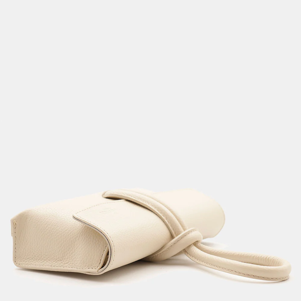 Borsa Clutch a Mano con Tracolla VIAVERDI in Pelle Avorio Made in Italy linea Castiglione - Image 6