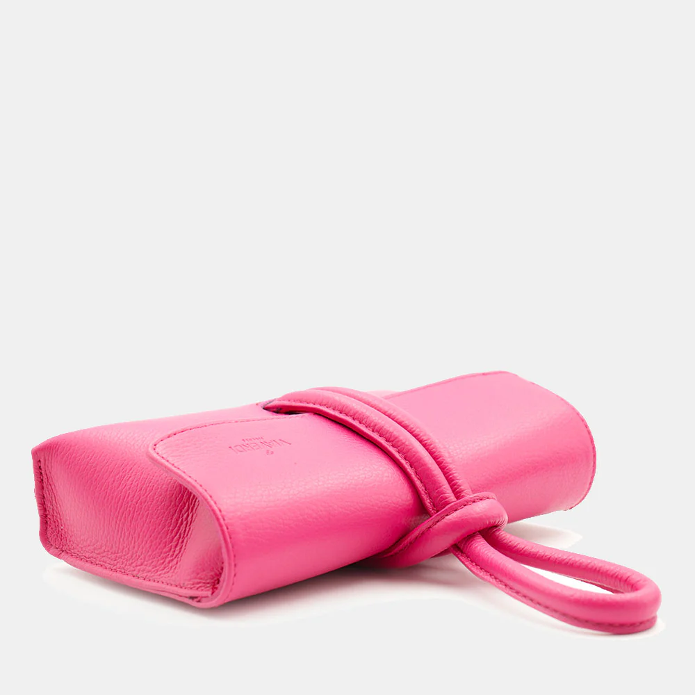 Borsa Clutch a Mano con Tracolla VIAVERDI in Pelle Fucsia Made in Italy linea Castiglione - Image 8