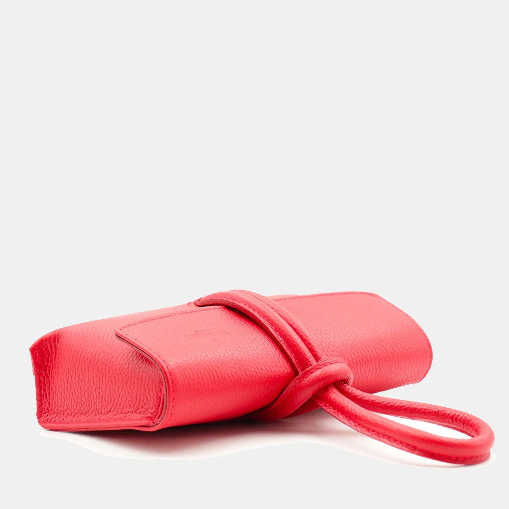 Borsa Clutch a Mano con Tracolla VIAVERDI in Pelle Rossa Made in Italy linea Castiglione - Image 6
