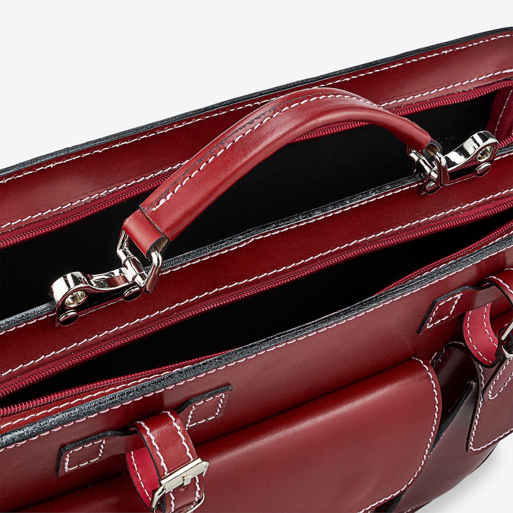 Borsa da Lavoro in Pelle Bordeaux VIAVERDI Made in Italy - Porta Ombrelli e Pc 15.6 - Image 4