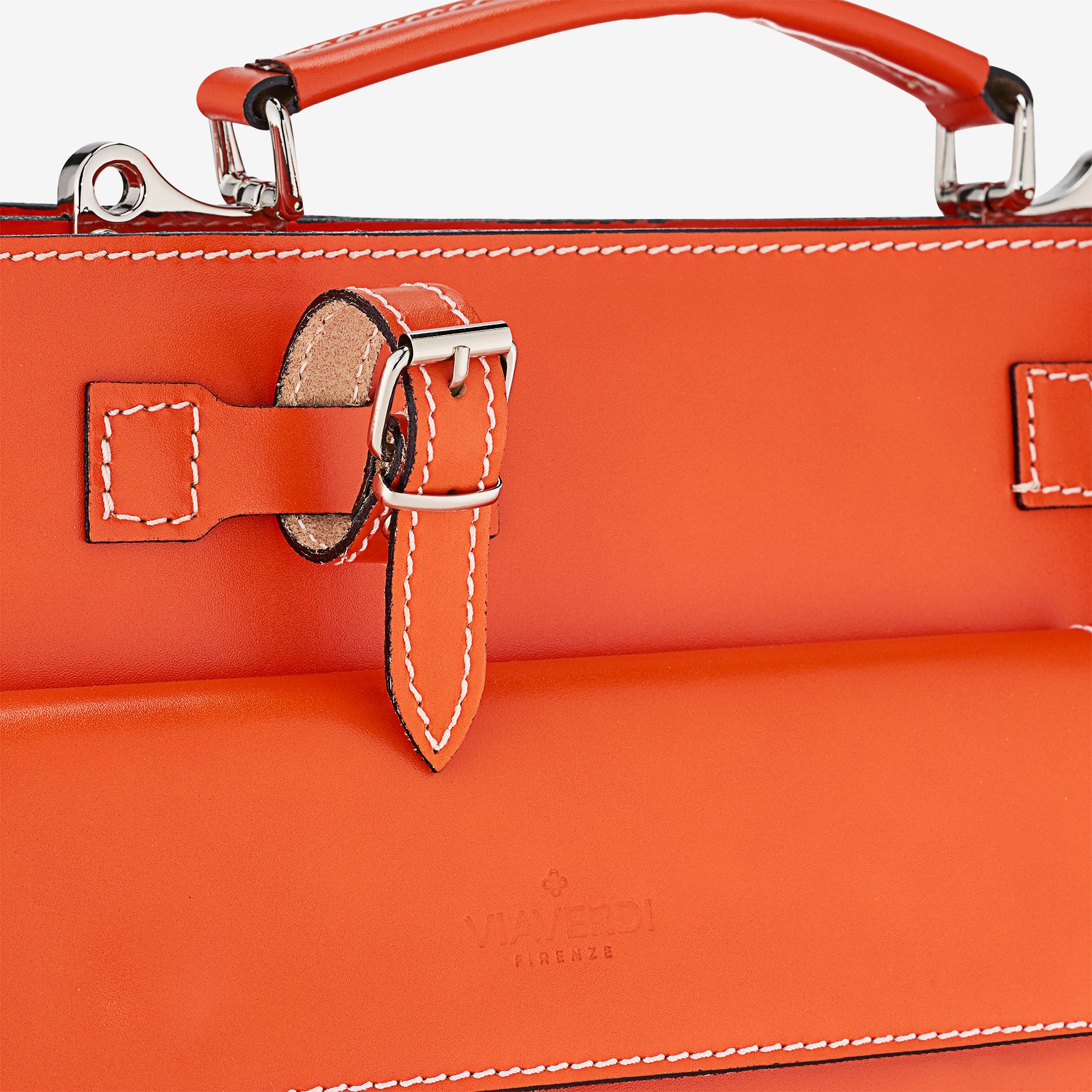 Borsa da Lavoro in Pelle Arancione VIAVERDI Made in Italy - Porta Ombrelli e Pc 15.6 - Image 7