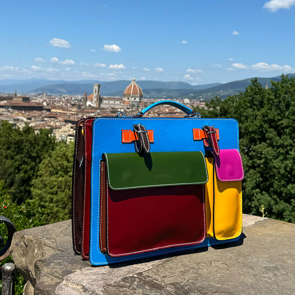 Borsa da Lavoro in Pelle Multicolor VIAVERDI Made in Italy - Porta Ombrelli e Pc 15.6 - Image 2