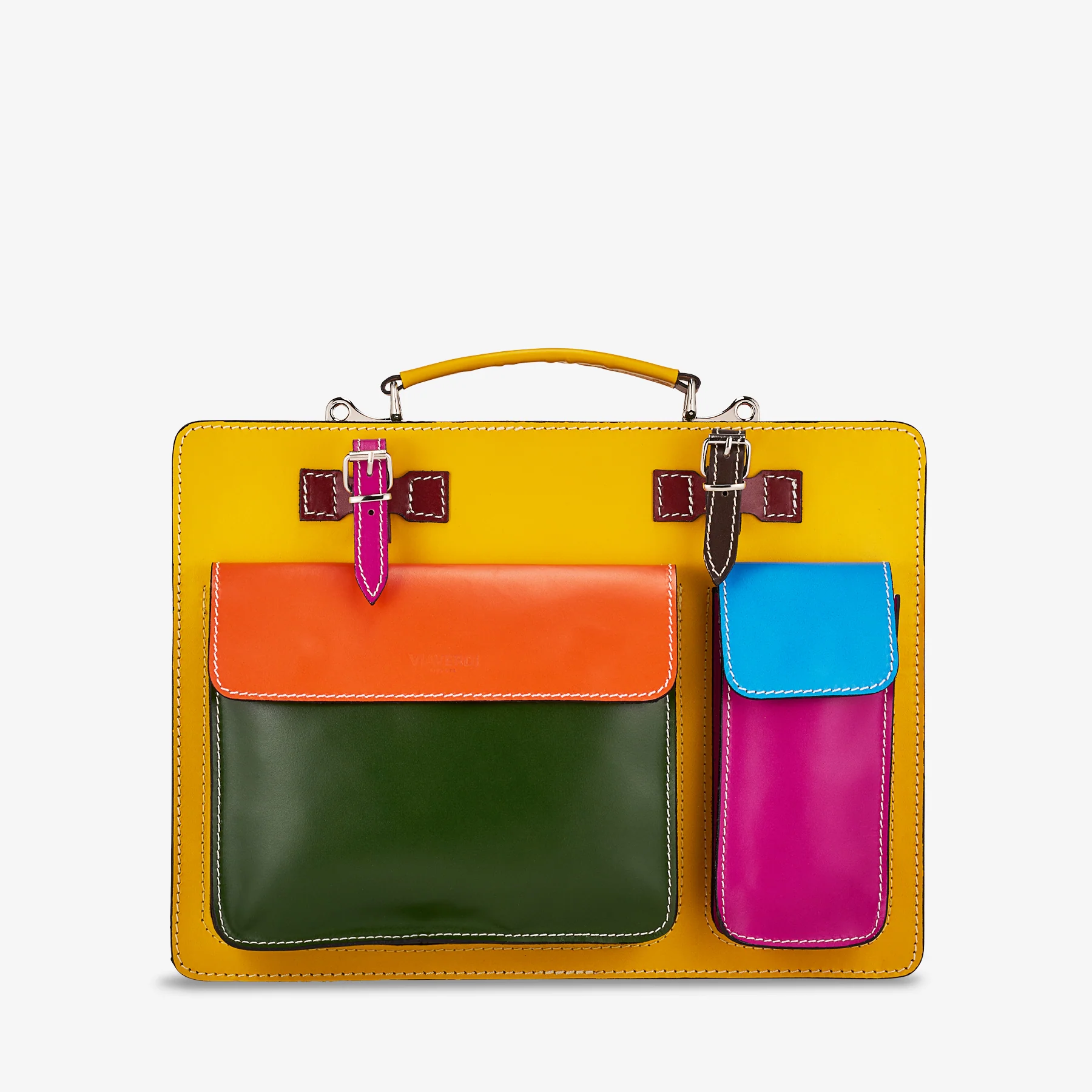 Borsa da Lavoro in Pelle Multicolor VIAVERDI Made in Italy - Porta Ombrelli e Pc 15.6 - Image 7