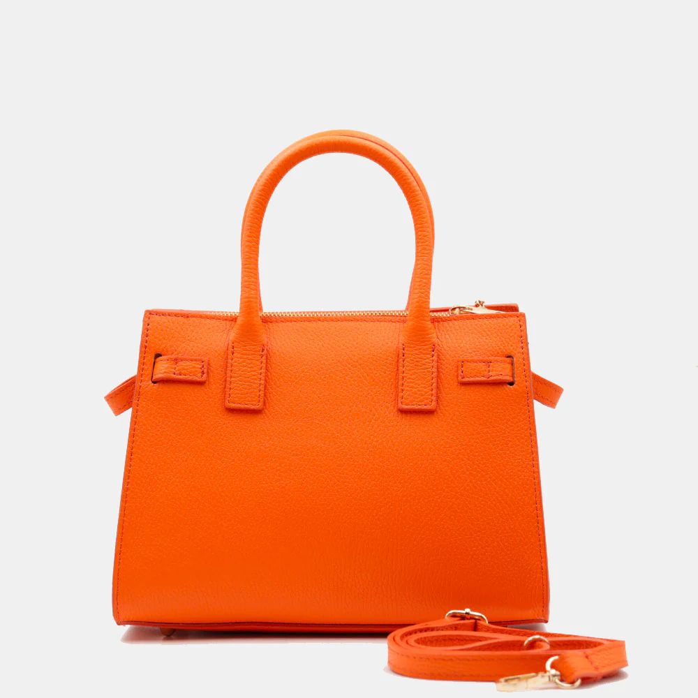 Borsa Donna a Mano VIAVERDI in Pelle Arancione Made in Italy linea Artimino - Image 5