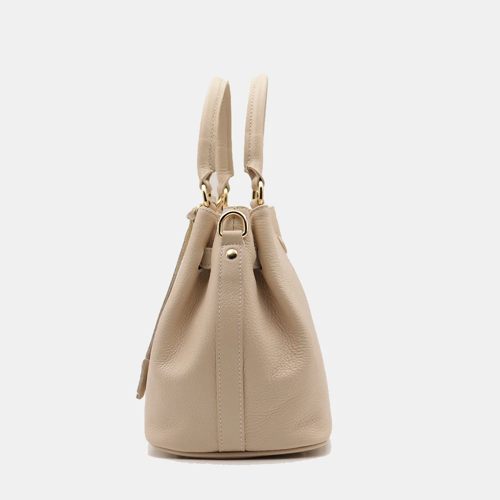 Borsa Donna a Mano VIAVERDI in Pelle Beige Made in Italy linea Artimino - Image 7