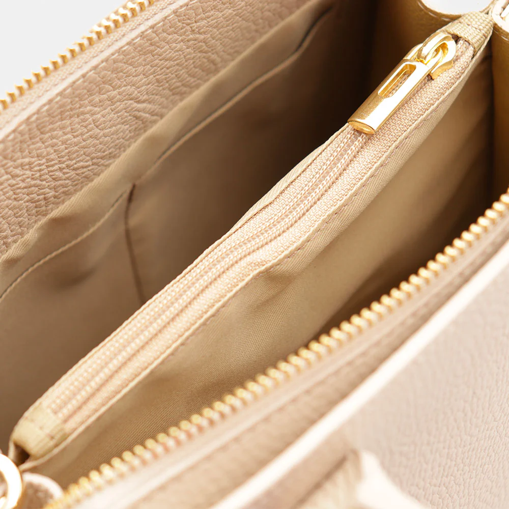 Borsa Donna a Mano VIAVERDI in Pelle Beige Made in Italy linea Artimino - Image 7