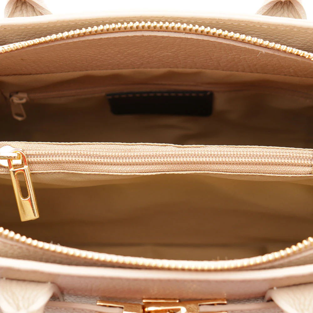 Borsa Donna a Mano VIAVERDI in Pelle Beige Made in Italy linea Artimino - Image 8
