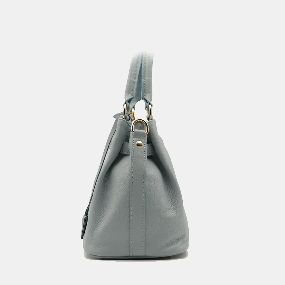 Borsa Donna a Mano VIAVERDI in Pelle Celeste Avio Made in Italy linea Artimino - Image 7