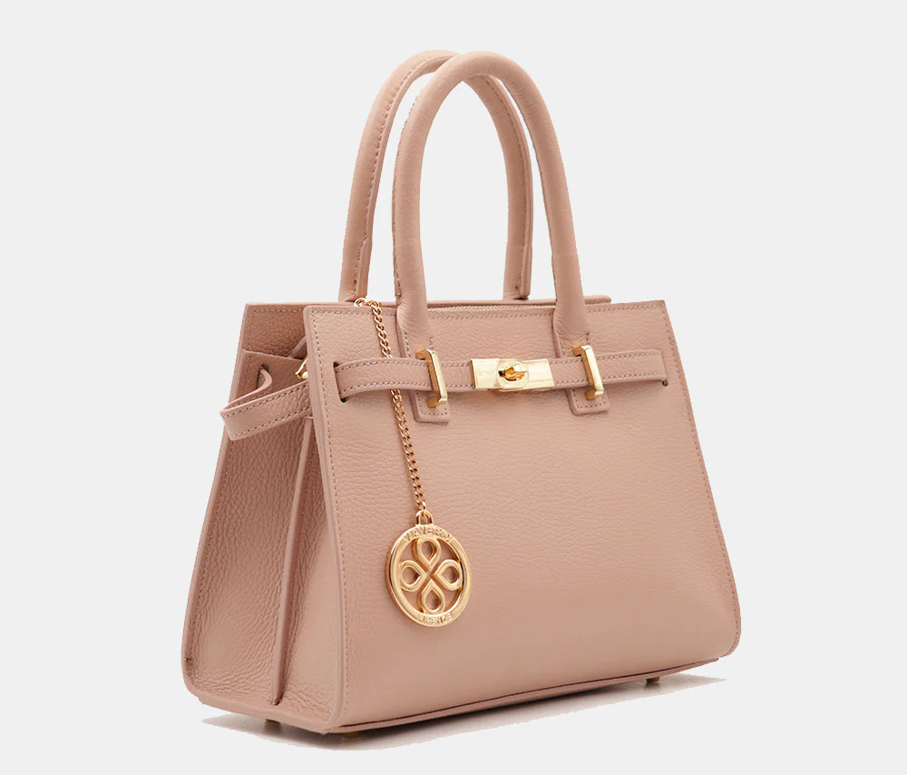 Borsa Donna a Mano VIAVERDI in Pelle Cipria Made in Italy linea Artimino - Image 4