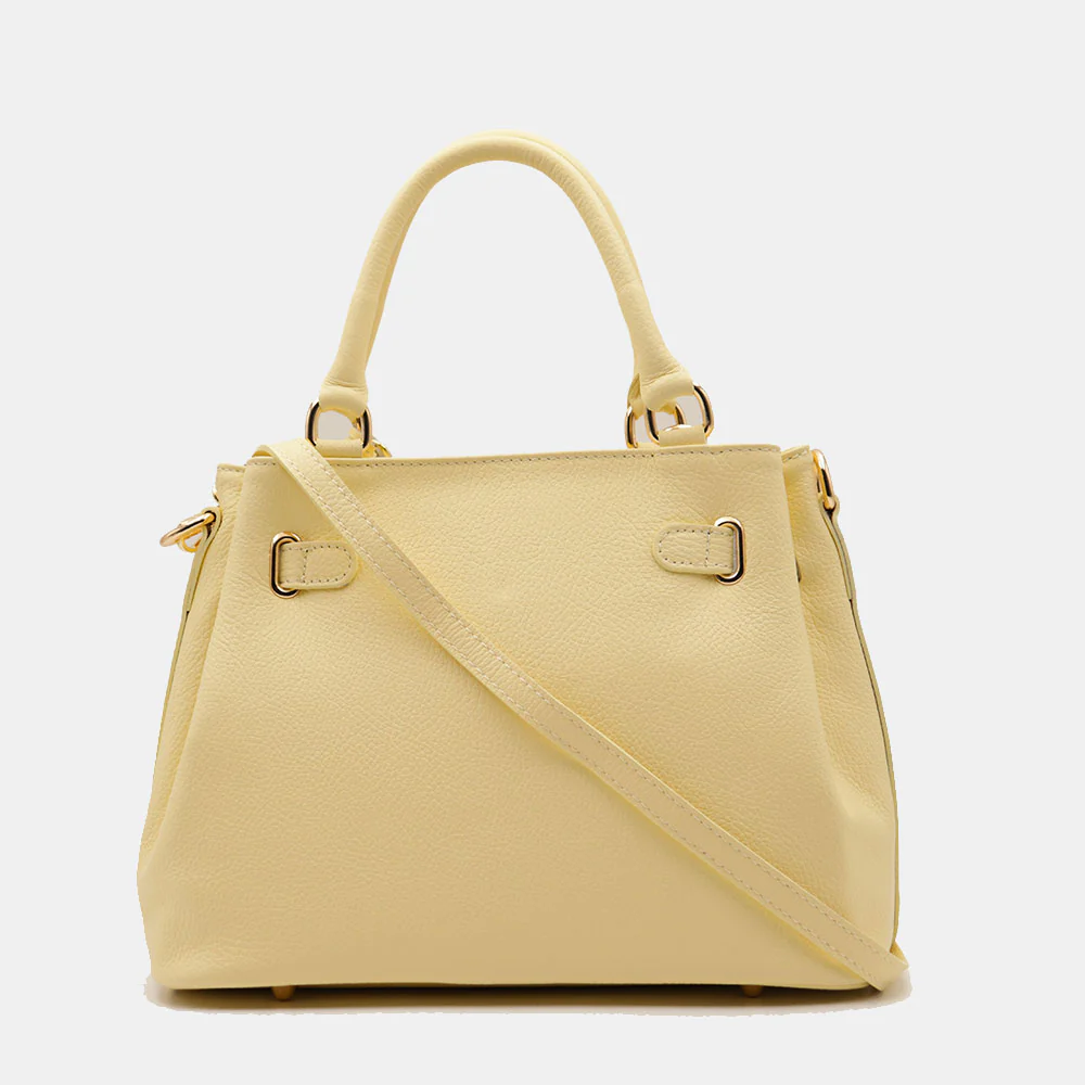 Borsa Donna a Mano VIAVERDI in Pelle Gialla Made in Italy linea Artimino - Image 6