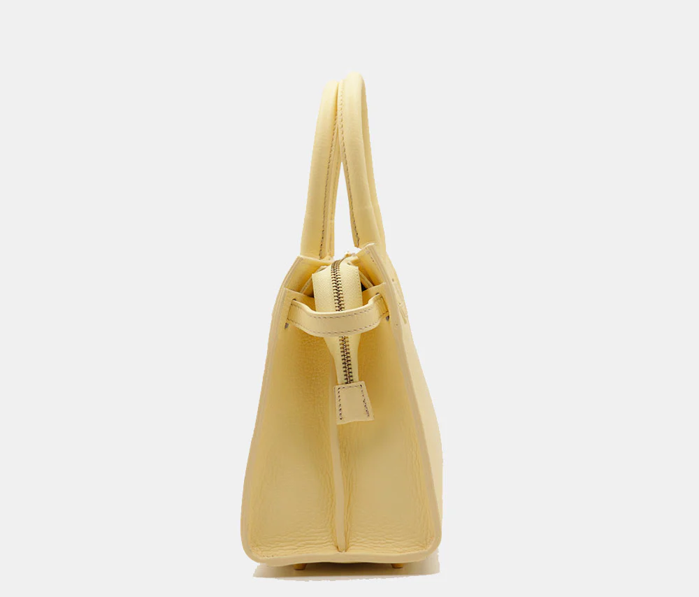 Borsa Donna a Mano VIAVERDI in Pelle Gialla Made in Italy linea Artimino - Image 6