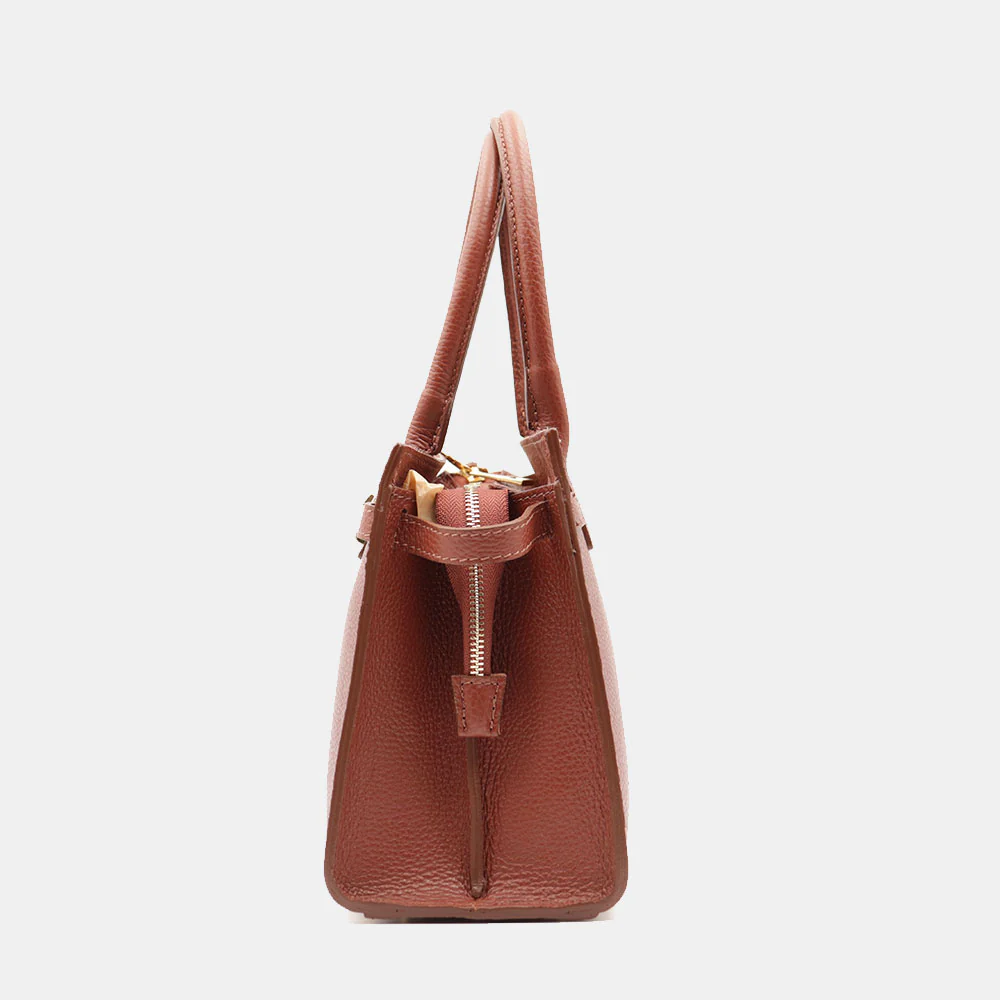 Borsa Donna a Mano VIAVERDI in Pelle Marrone Made in Italy linea Artimino - Image 6