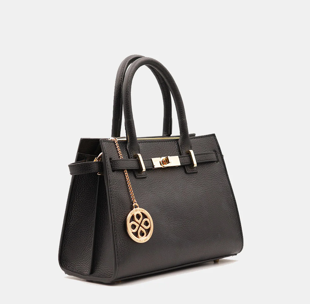 Borsa Donna a Mano VIAVERDI in Pelle Nera Made in Italy linea Artimino - Image 4