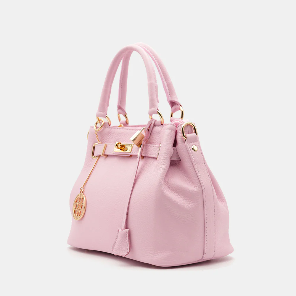 Borsa Donna a Mano VIAVERDI in Pelle Rosa Made in Italy linea Artimino - Image 3