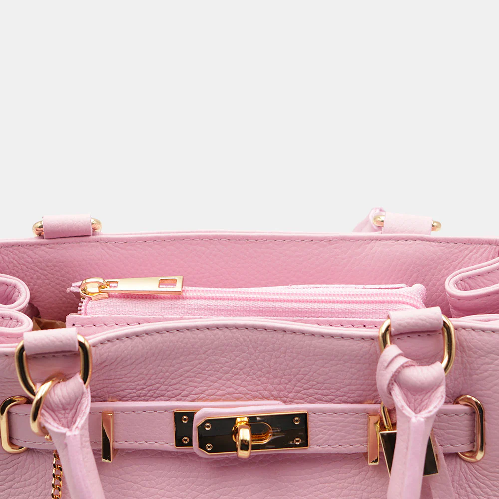 Borsa Donna a Mano VIAVERDI in Pelle Rosa Made in Italy linea Artimino - Image 7
