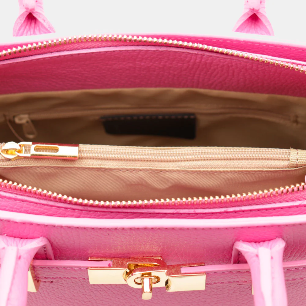 Borsa Donna a Mano VIAVERDI in Pelle Rosa Made in Italy linea Artimino - Image 8