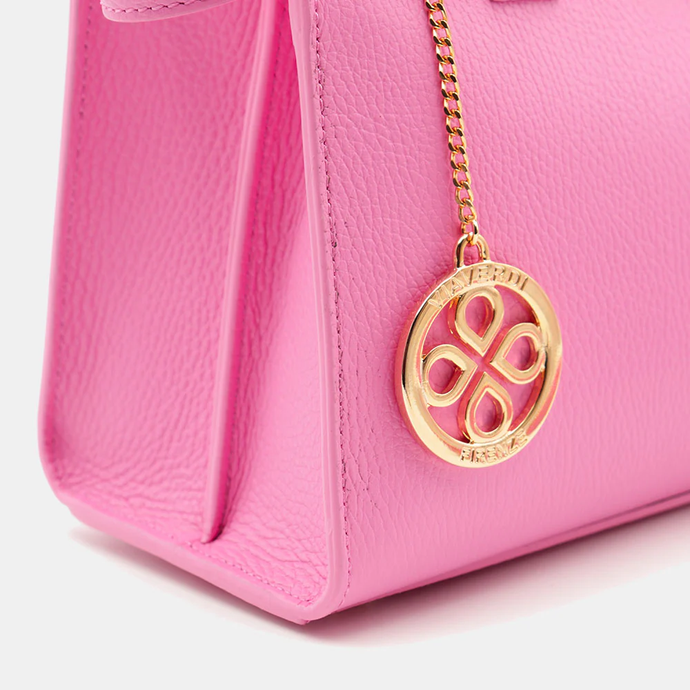 Borsa Donna a Mano VIAVERDI in Pelle Rosa Made in Italy linea Artimino - Image 9