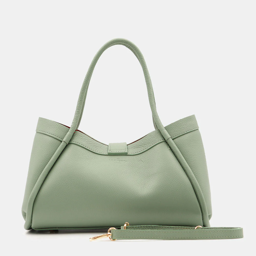 Borsa Donna a Mano VIAVERDI in Pelle Verde Menta Made in Italy linea Cortona - Image 8