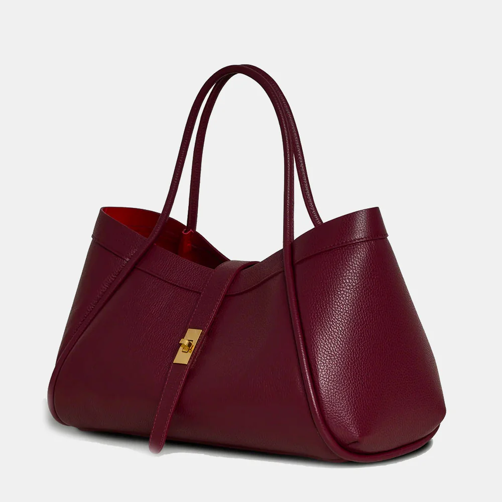 Borsa Donna a Spalla VIAVERDI in Pelle Bordeaux Made in Italy linea Cortona - Image 3