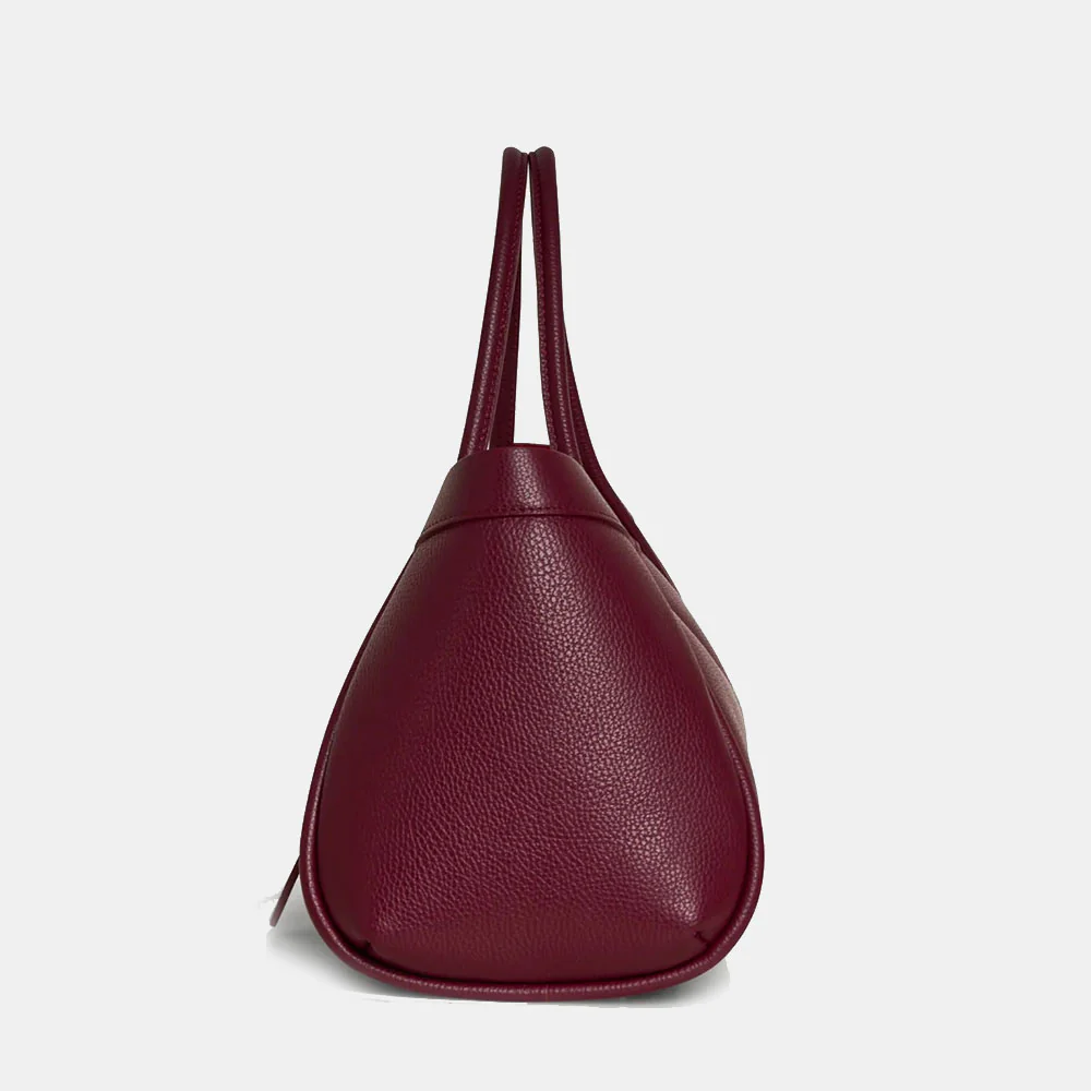 Borsa Donna a Spalla VIAVERDI in Pelle Bordeaux Made in Italy linea Cortona - Image 4