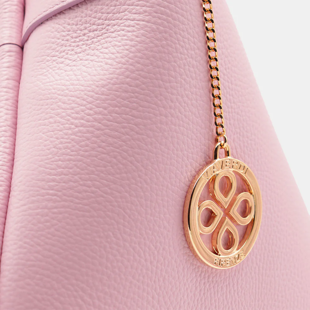 Borsa Donna a Spalla VIAVERDI in Pelle Rosa Made in Italy linea Cortona - Image 10