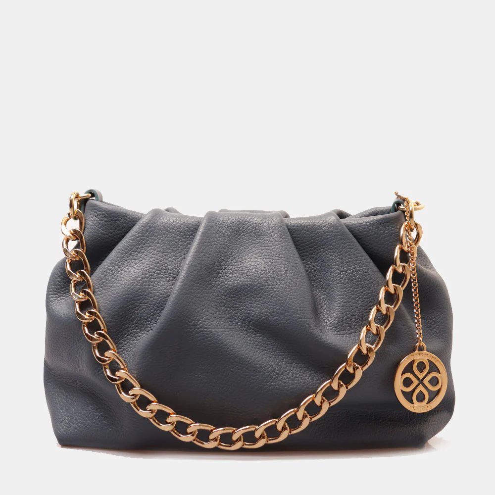 Borsa Hobo a Spalla con Catena VIAVERDI in Pelle Avio Made in Italy linea Monteriggioni