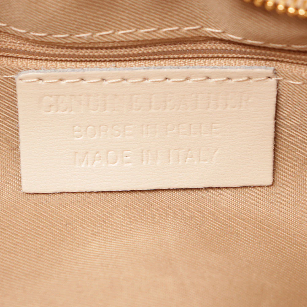 Borsa Hobo a Spalla con Catena VIAVERDI in Pelle Beige Made in Italy linea Monteriggioni - Image 8