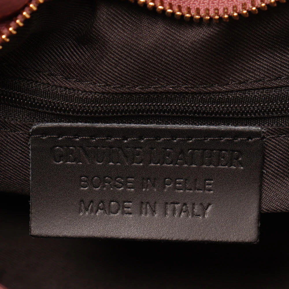 Borsa Hobo a Spalla con Catena VIAVERDI in Pelle Rosa Antico Made in Italy linea Monteriggioni - Image 8