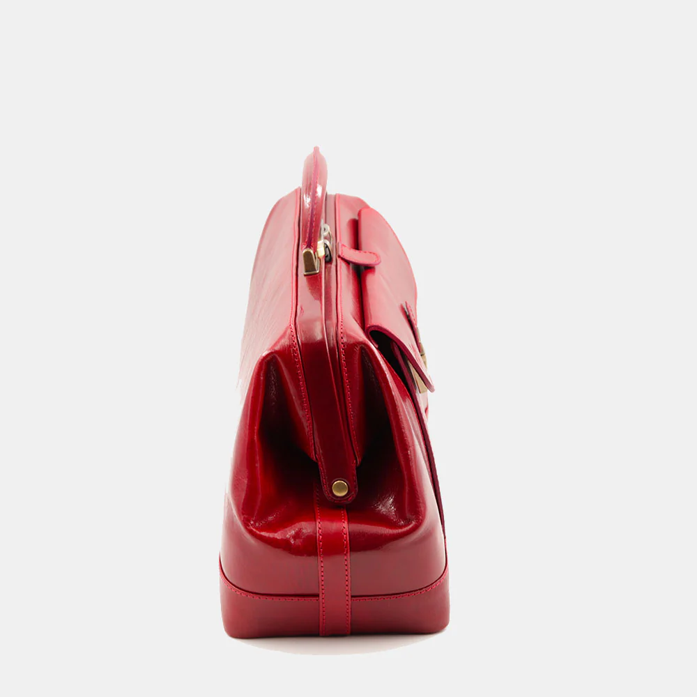Borsa Medico Classica in Pelle Rossa VIAVERDI Made in Italy linea Firenze - Image 6