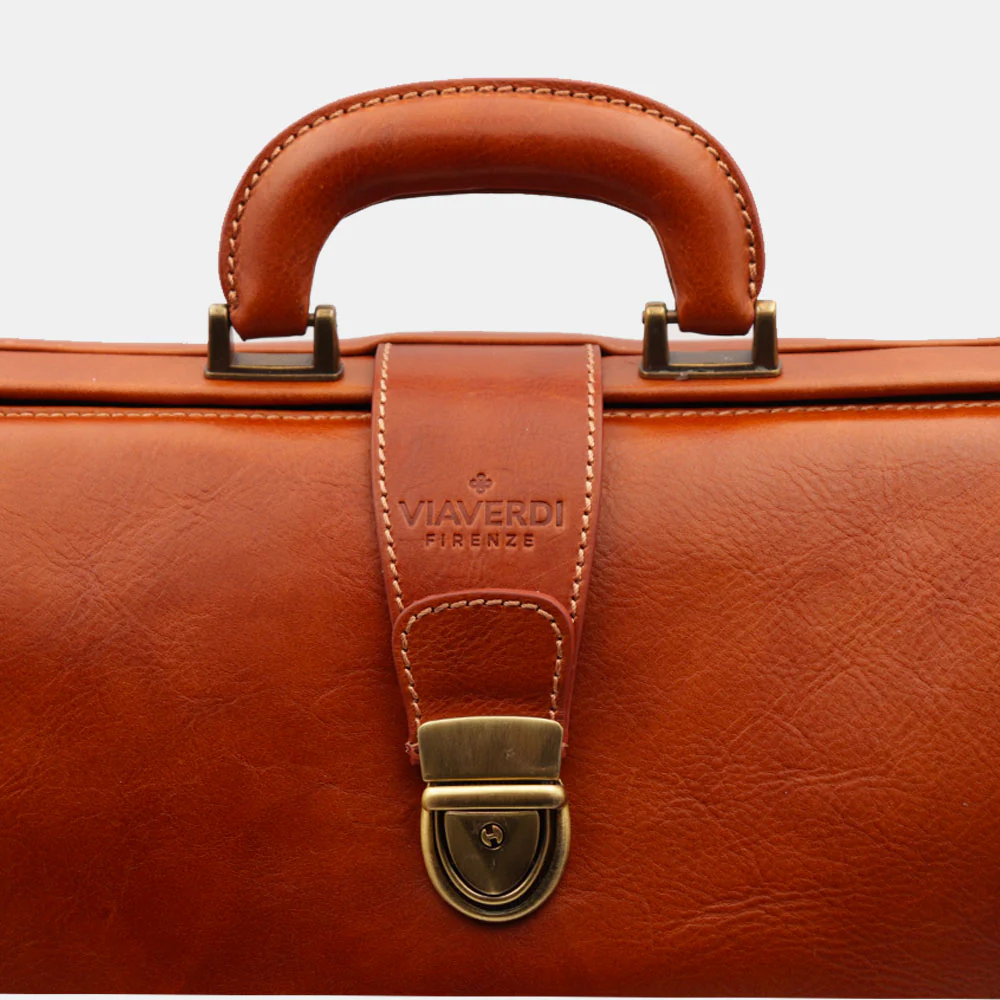 Borsa Medico in Pelle color Cuoio VIAVERDI Made in Italy linea Firenze - Image 10