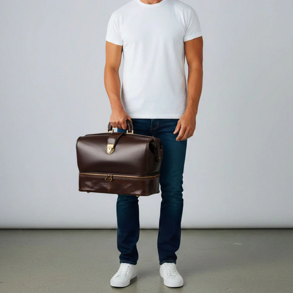Borsa Medico in Pelle Testa di Moro VIAVERDI Made in Italy linea Firenze - Image 2