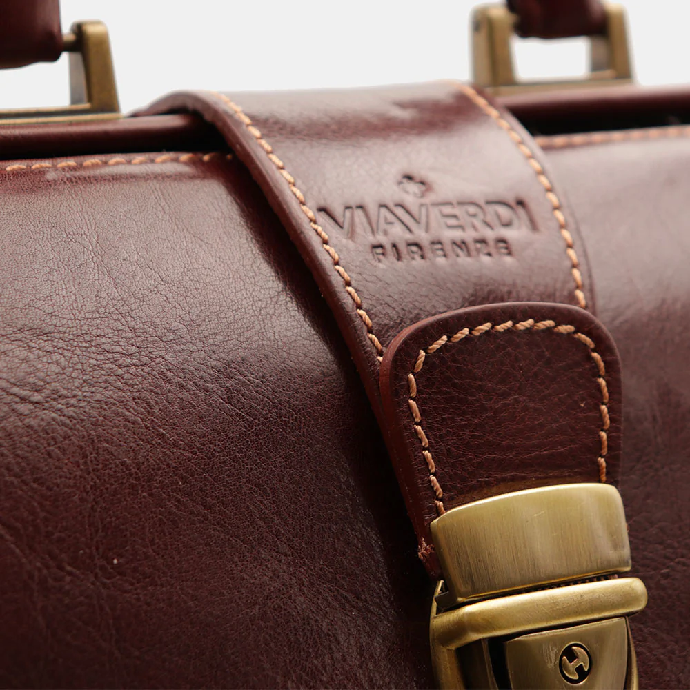 Borsa Medico in Pelle Marrone VIAVERDI Made in Italy linea Firenze - Image 7