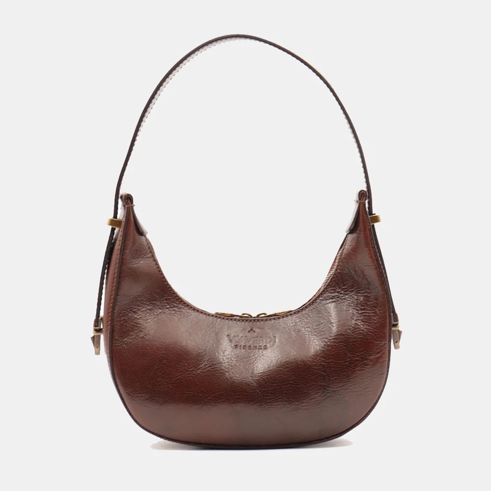Borsa Piccola a Mano VIAVERDI in Pelle Testa di Moro Made in Italy linea Firenze - Image 3