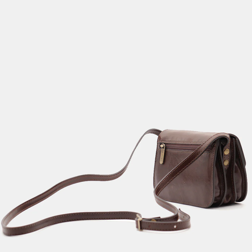 Borsa Piccola a Tracolla VIAVERDI in Pelle Marrone Made in Italy linea Firenze - Image 5