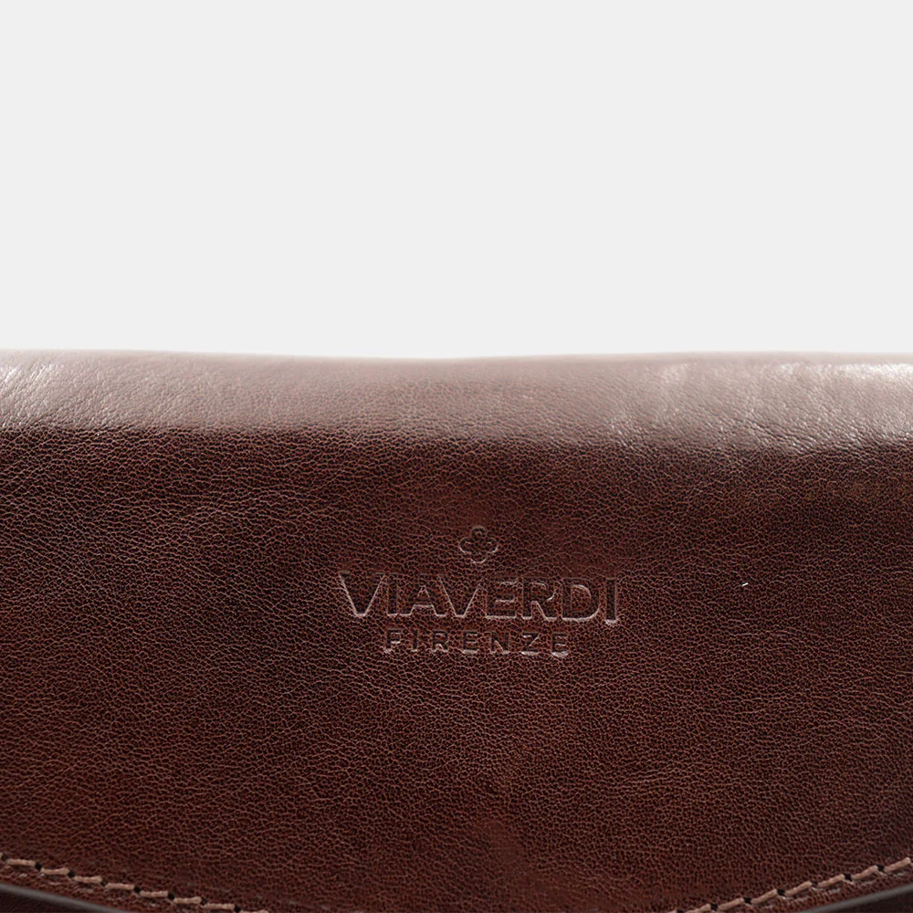 Borsa Piccola a Tracolla VIAVERDI in Pelle Marrone Made in Italy linea Firenze - Image 9