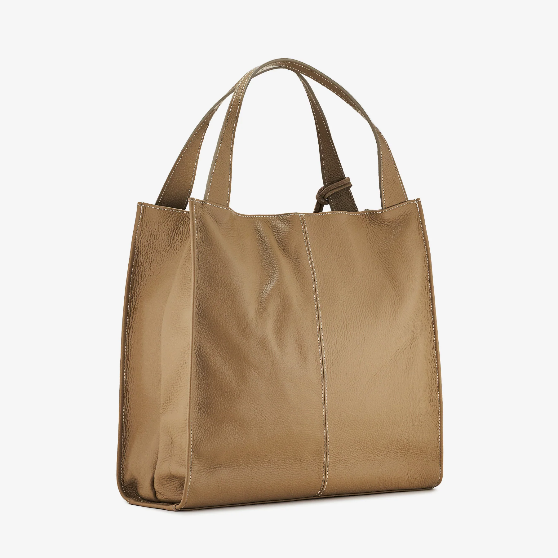 Borsa Tote in Pelle Beige VIAVERDI Made in Italy - Image 3