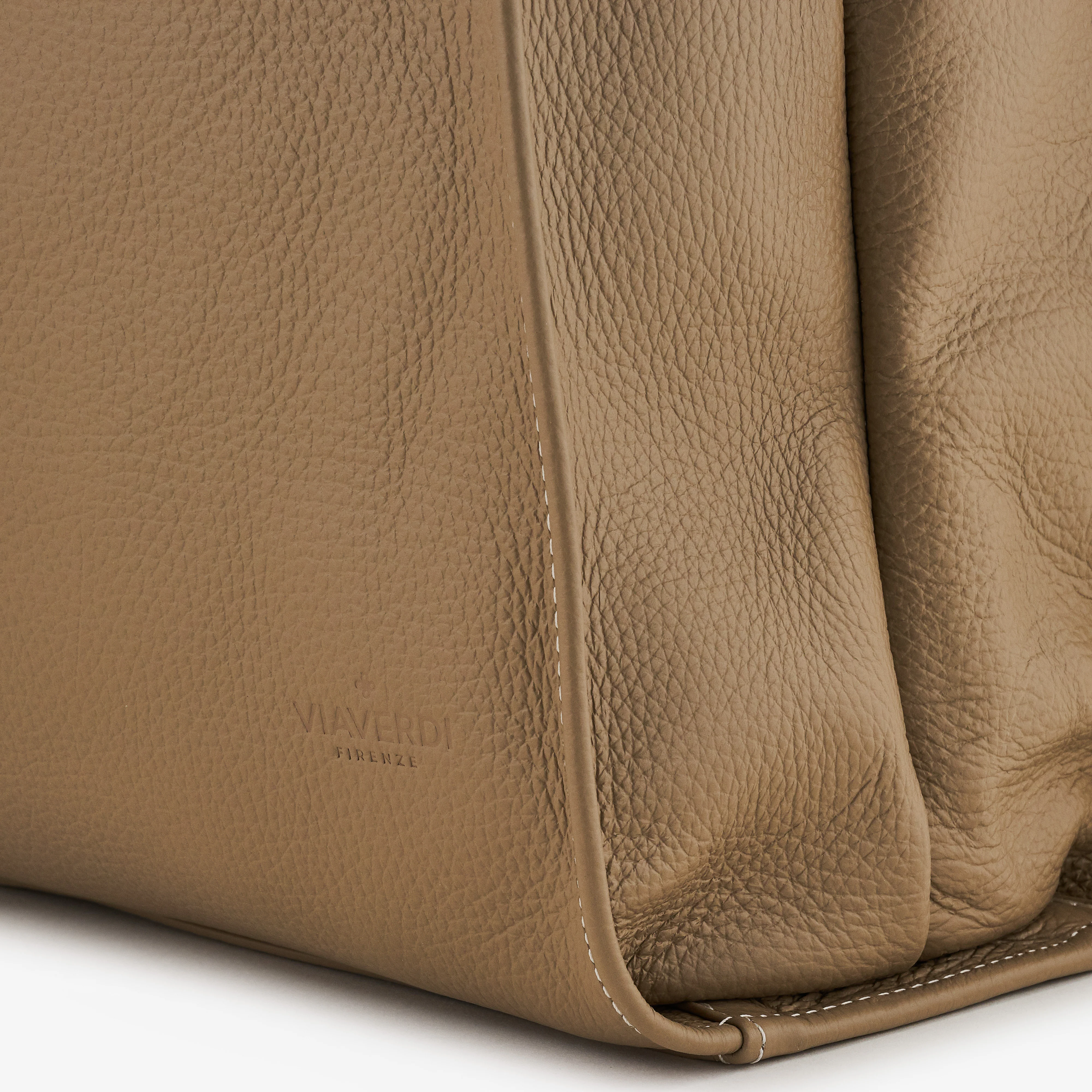 Borsa Tote in Pelle Beige VIAVERDI Made in Italy - Image 4