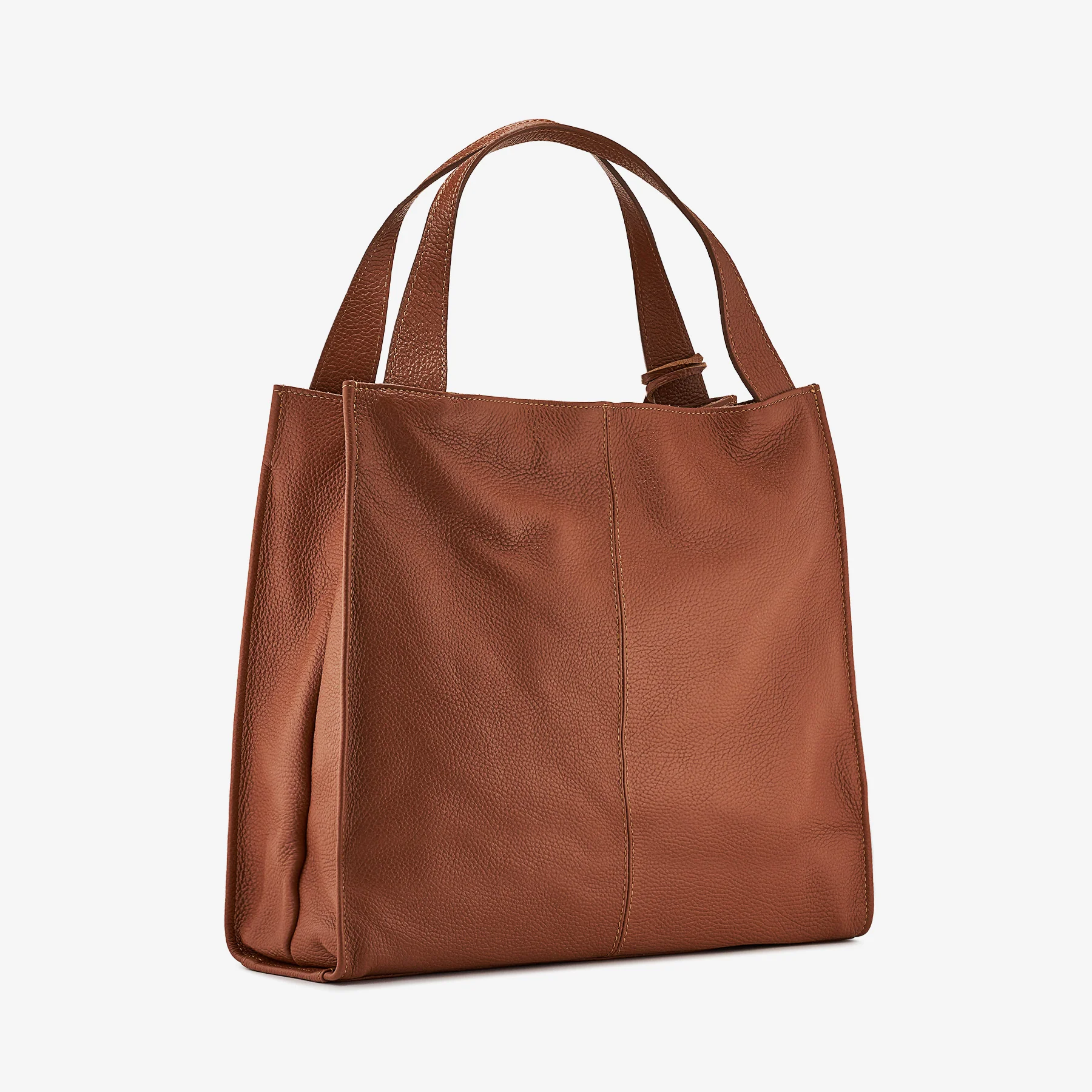 Borsa Tote in Pelle Marrone VIAVERDI Made in Italy - Image 3