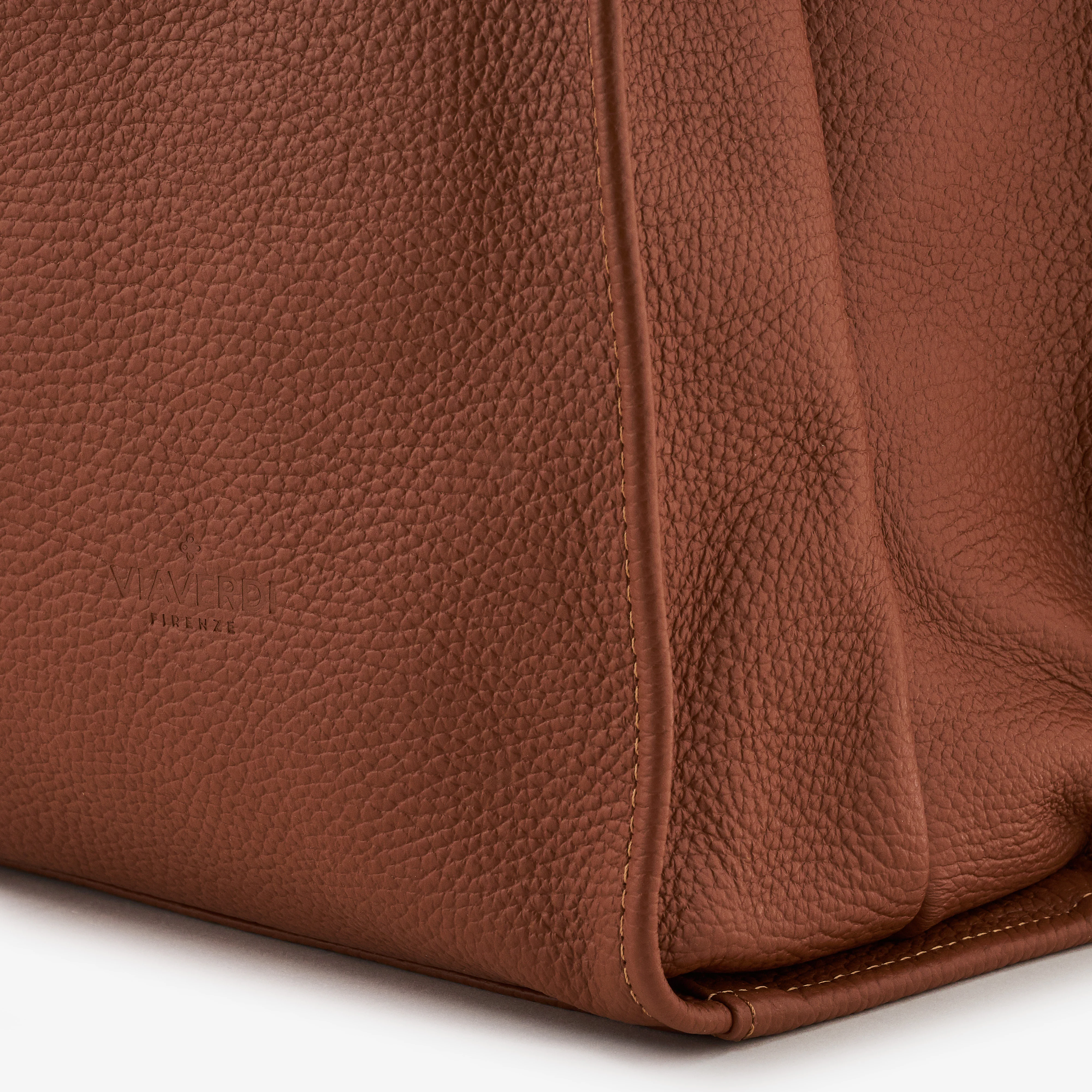 Borsa Tote in Pelle Marrone VIAVERDI Made in Italy - Image 4