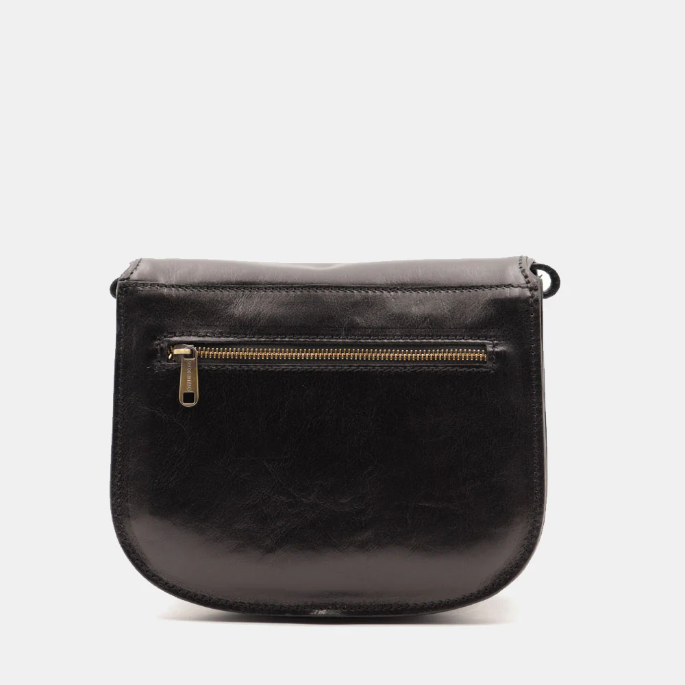 Borsa Tracolla VIAVERDI in Pelle Nera Made in Italy linea Firenze - Image 6