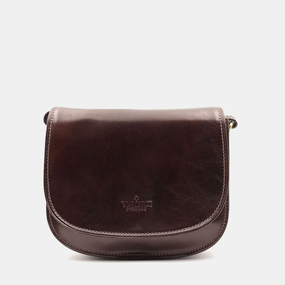 Borsa Tracolla VIAVERDI in Pelle Testa di Moro Made in Italy linea Firenze